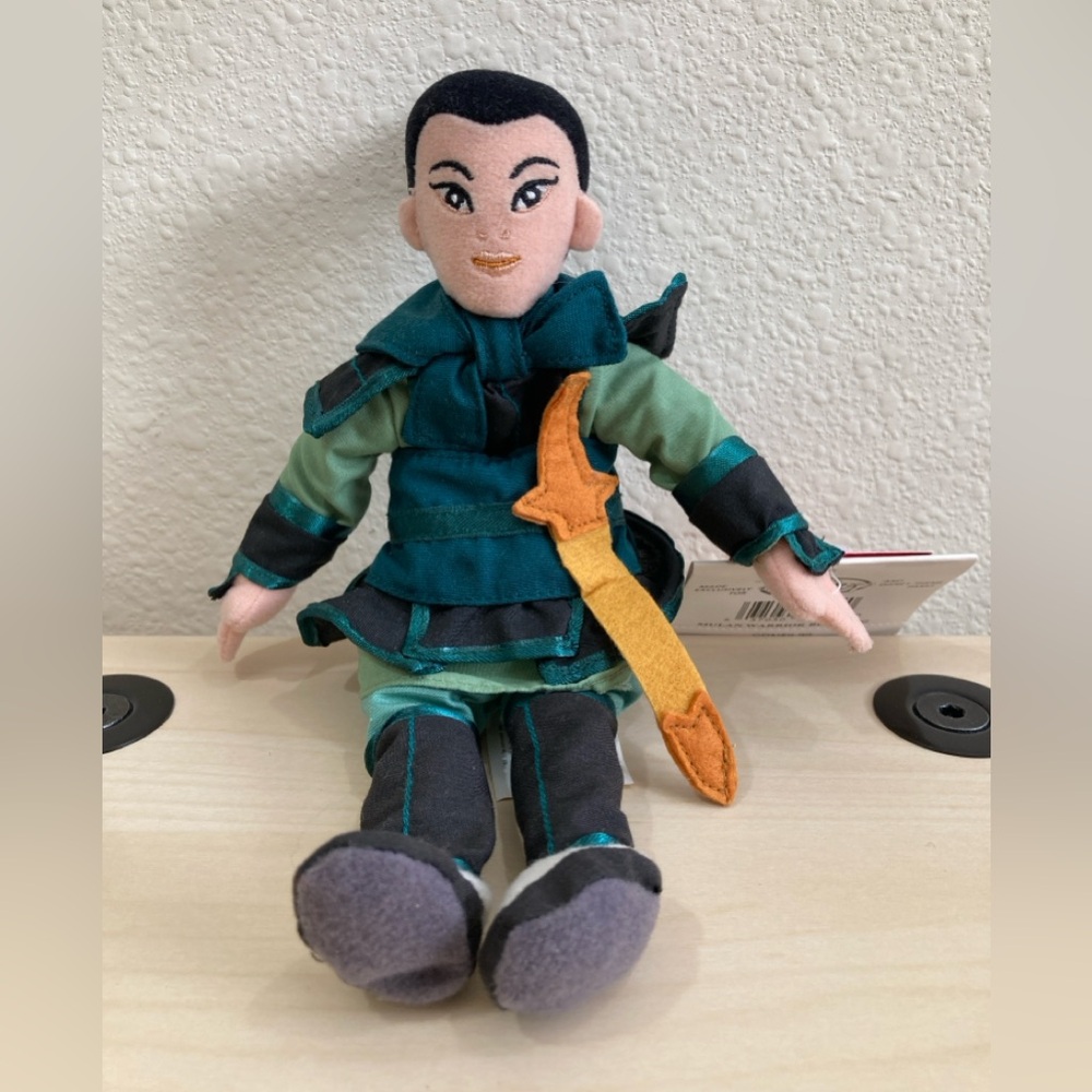 Disney Mulan Warrior Mini Bean Bag Plush Green NWT